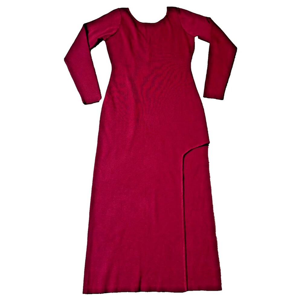 Fashion Nova Women's Adrianna Sweater Midi Dress 2X Wine Long Length